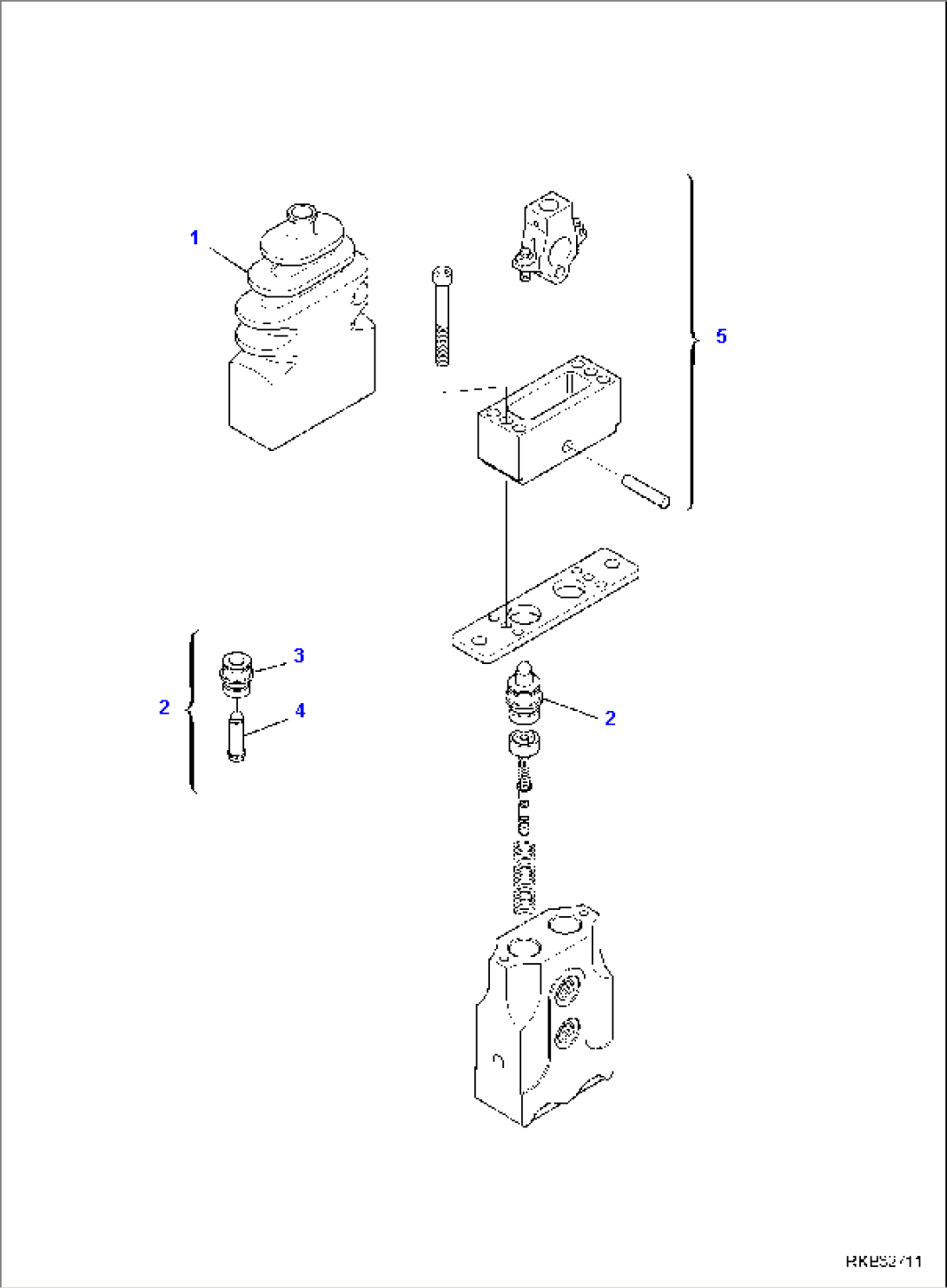 FLOOR FRAME, WITH PROPORTIONAL CONTROL LEVER, PPC VALVE FOR BLADE