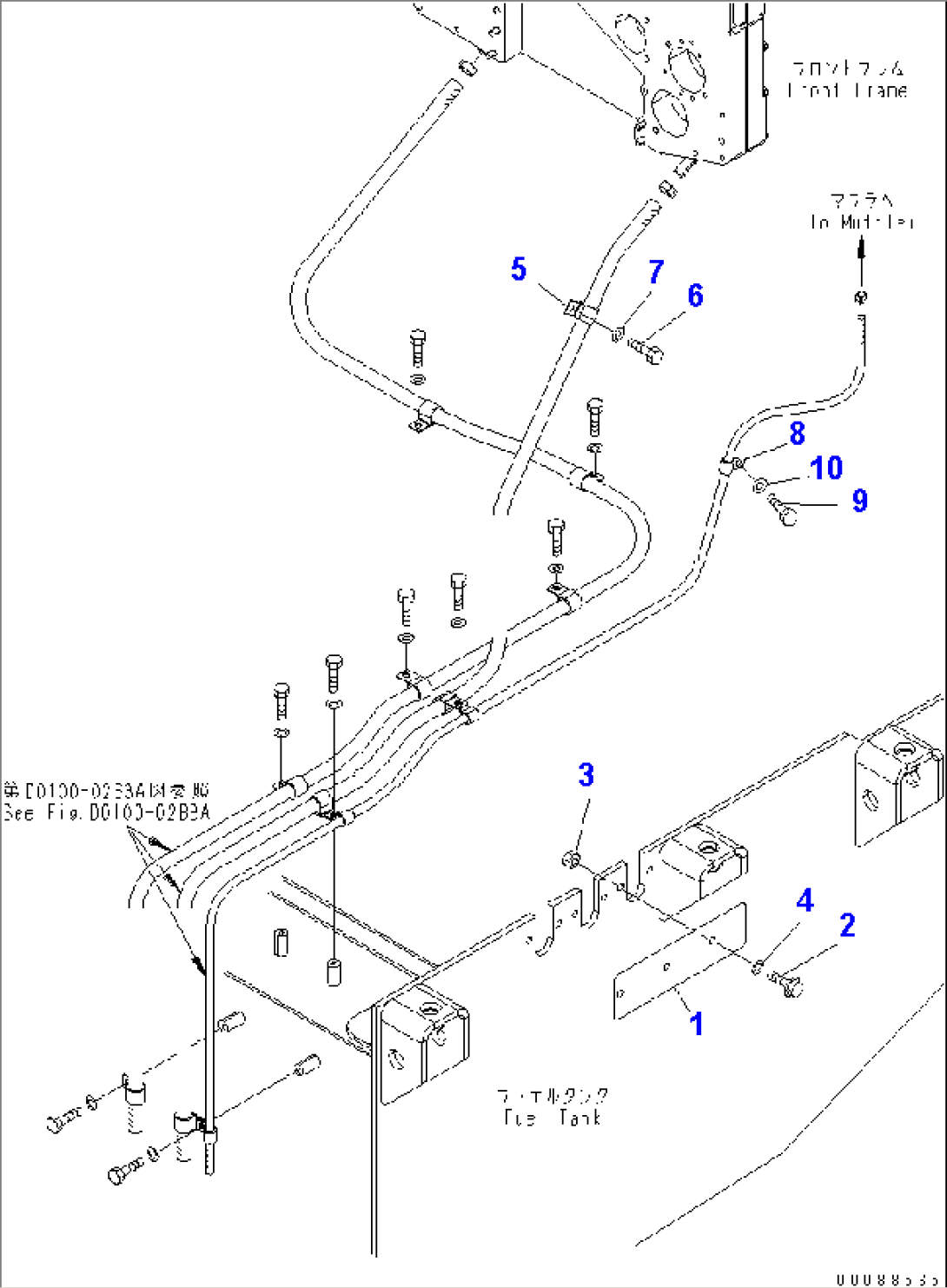 FUEL TANK (DRAIN LINE MOUNTING PARTS) (MINING SPEC.)(#60048-)