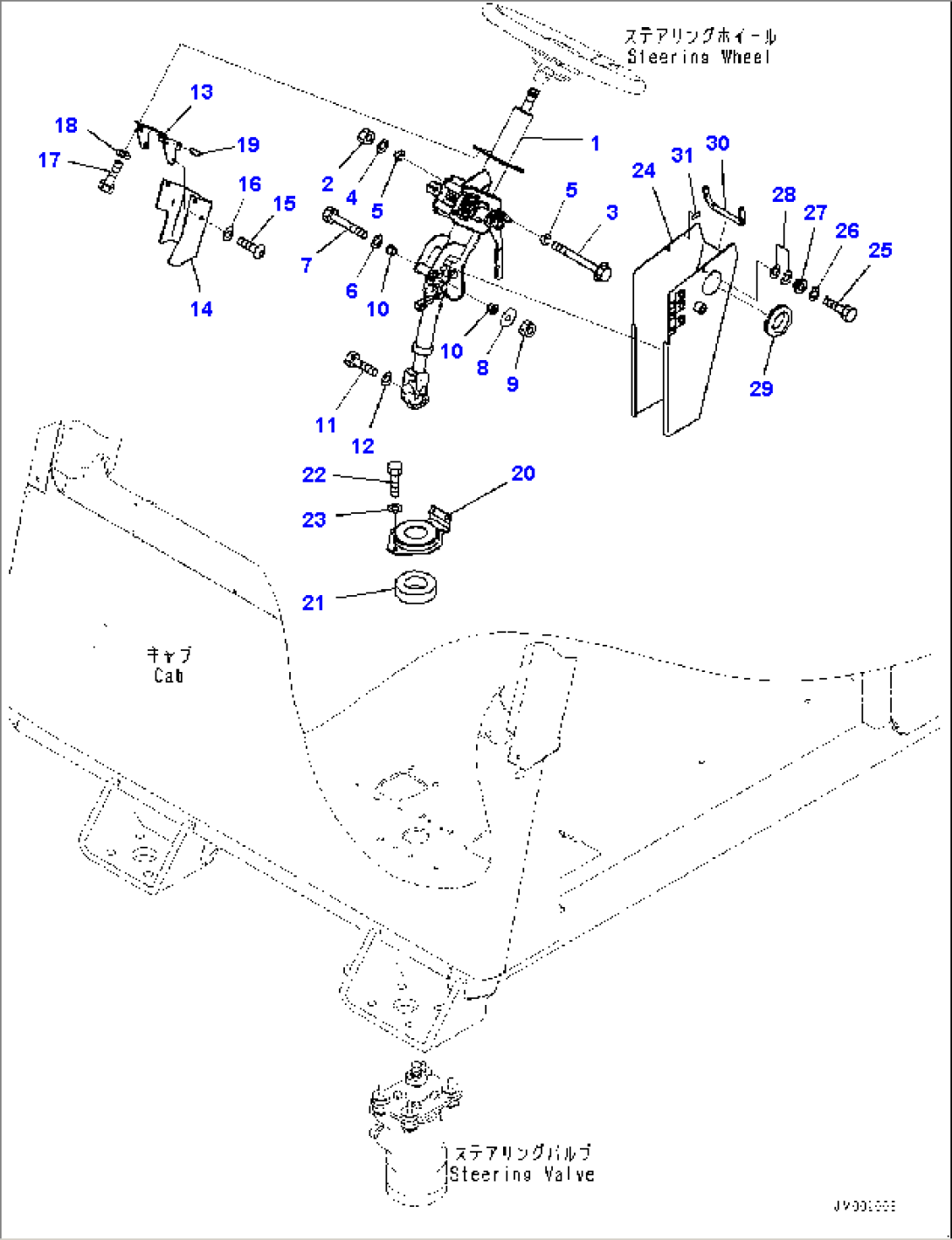 Cab, Steering Column (#30001-)