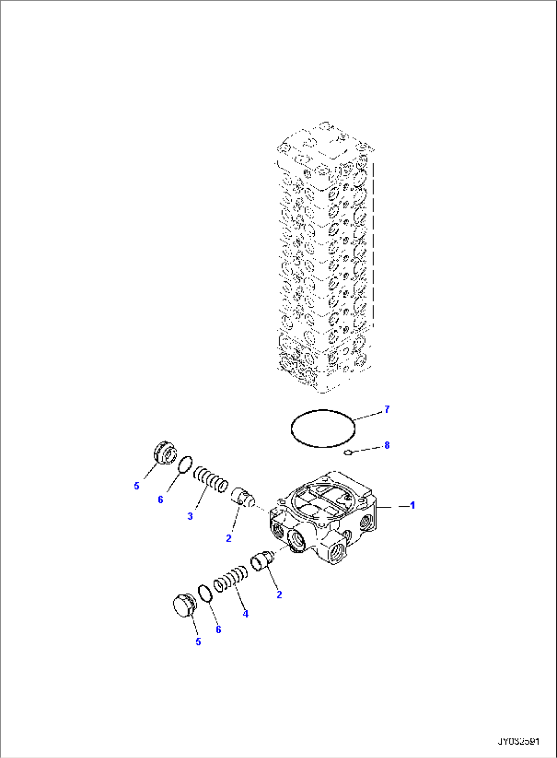 MAIN CONTROL VALVE, 2-ATTACHMENT, INNER PARTS (5/14)