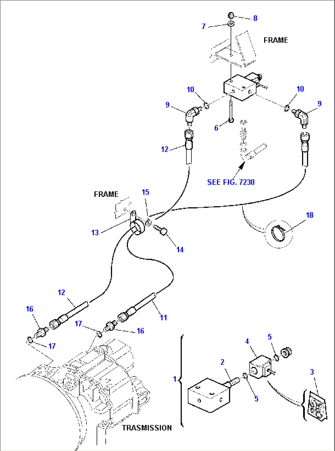 HYDRAULIC PIPING (REAR AXLE LOCKING CONTROL)