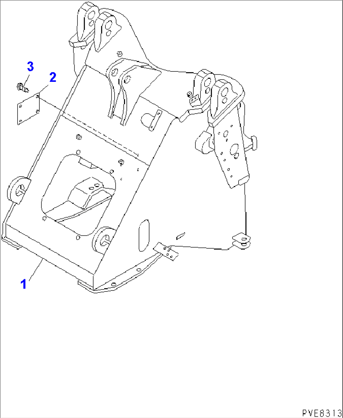 FRONT FRAME (1/2) (FRAME) (WITH 3-SPOOL VALVE)