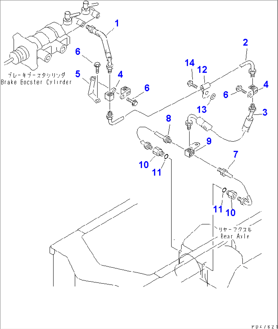 BRAKE OIL PIPING (3/3) (REAR BRAKE LINE)(#50001-)