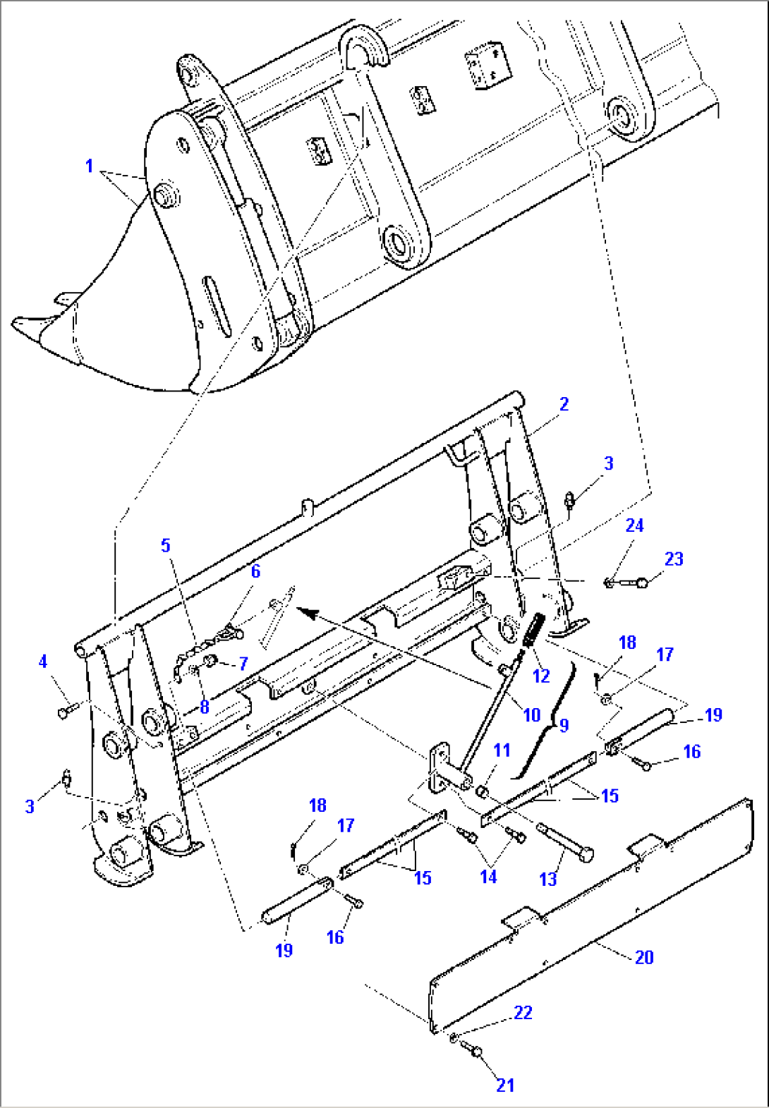 QUICK MECHANICAL COUPLING FOR BUCKET 4 IN 1 (OPTIONAL)