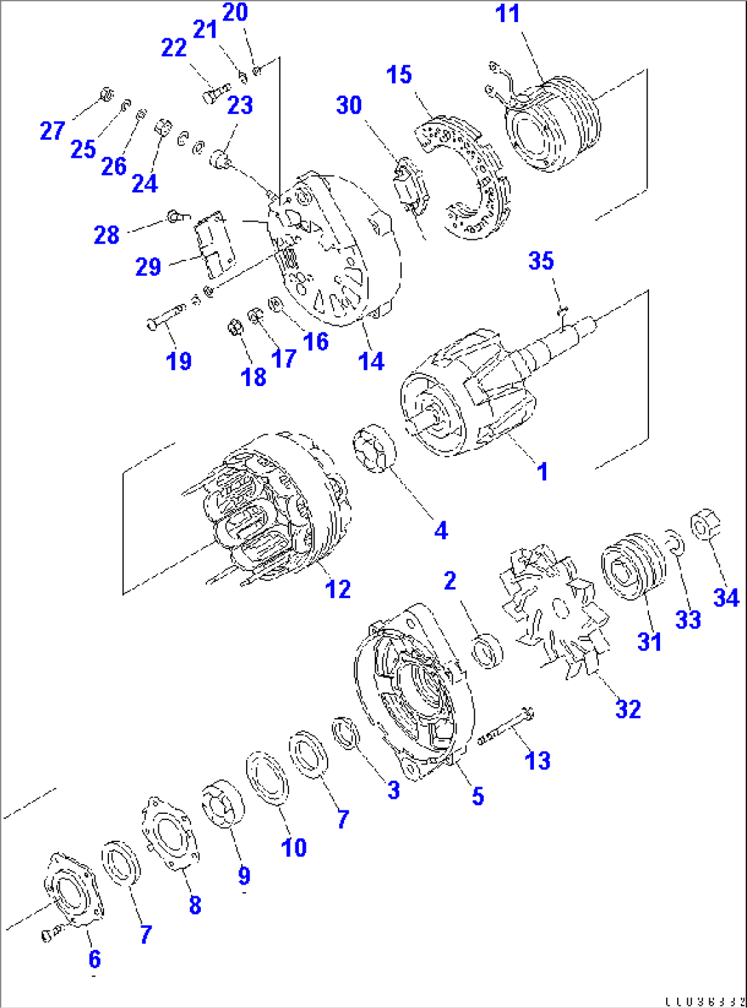 ALTERNATOR (FOR 90A ALTERNATOR) (INNER PARTS)(#530844-)