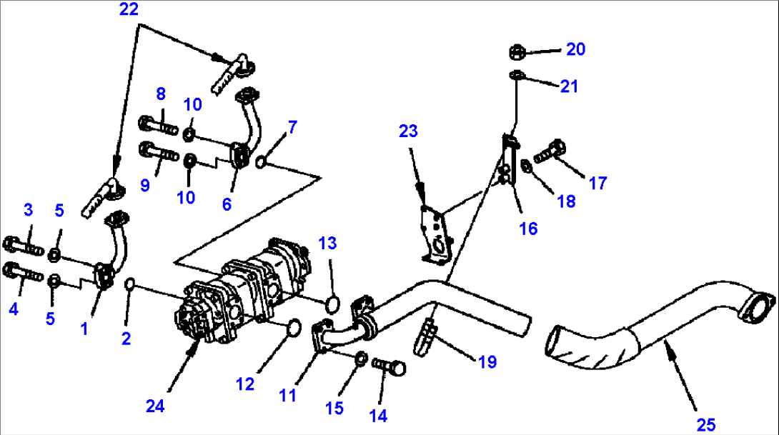 FIG. H0210-02A0 HYDRAULIC PIPING - PUMP LINE