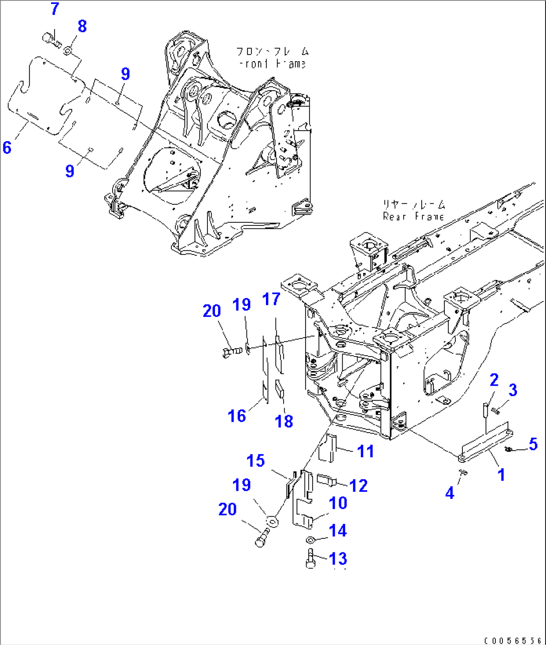 BAR LOCK AND COVER (FRONT COVER AND HINGE COVER) (EU NOISE REDUCTION ARRANGEMENT 2) (FOR EPC 3LEVER(#65001-)