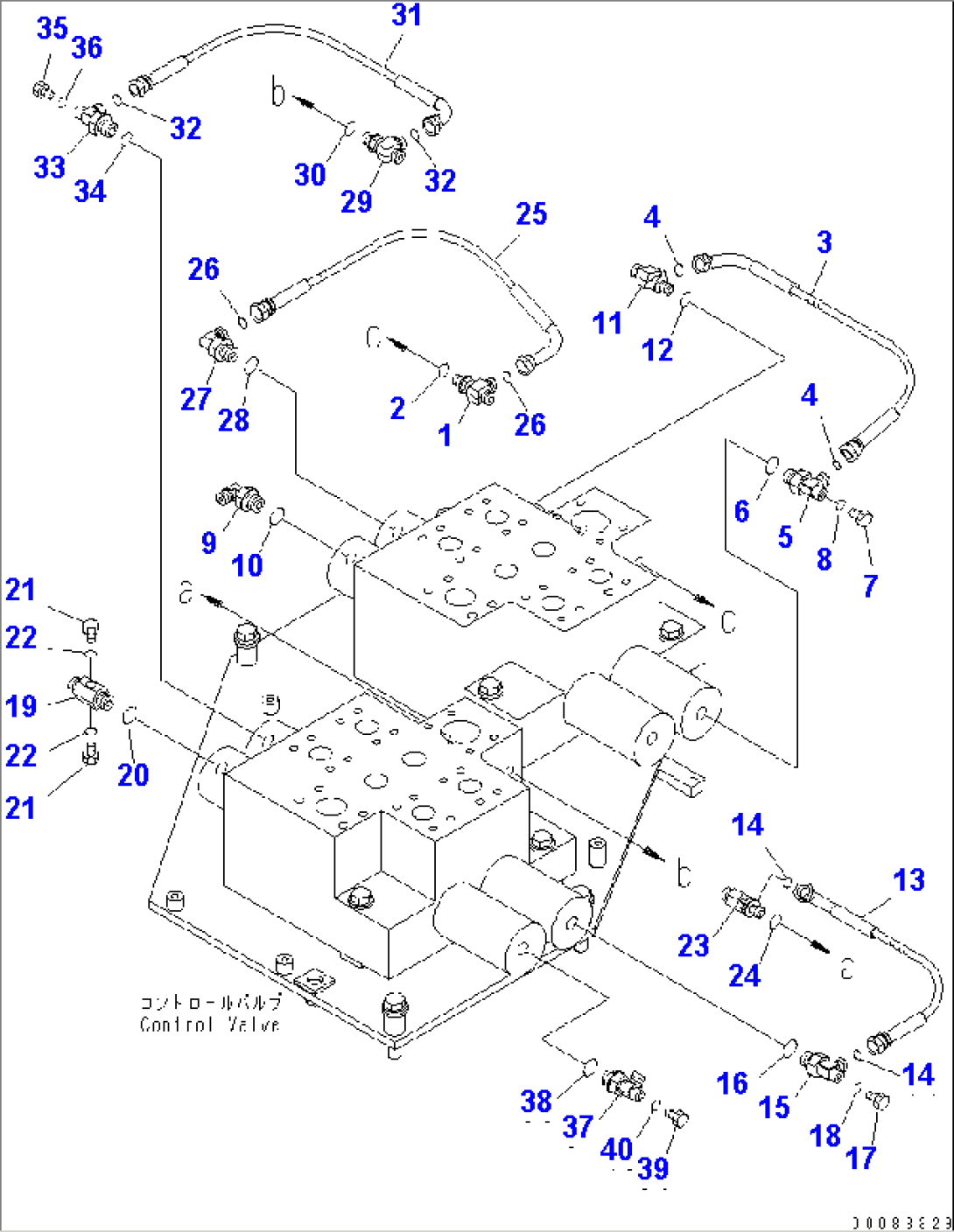 LOADER CONTROL VALVE (PIPING PARTS) (FOR REMOTE POSITIONER)(#70022-)