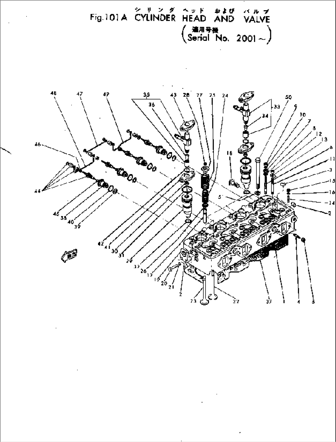 CYLINDER HEAD AND VALVE(#2001-)