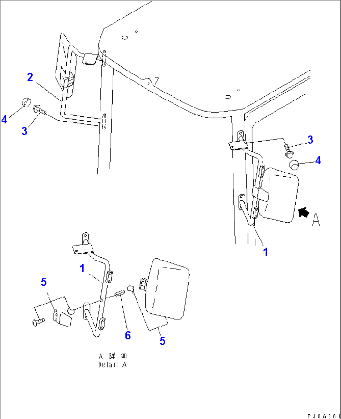 MIRROR AND STAY (FOR WORK LAMP) (EXCEPT JAPAN)(#50777-)