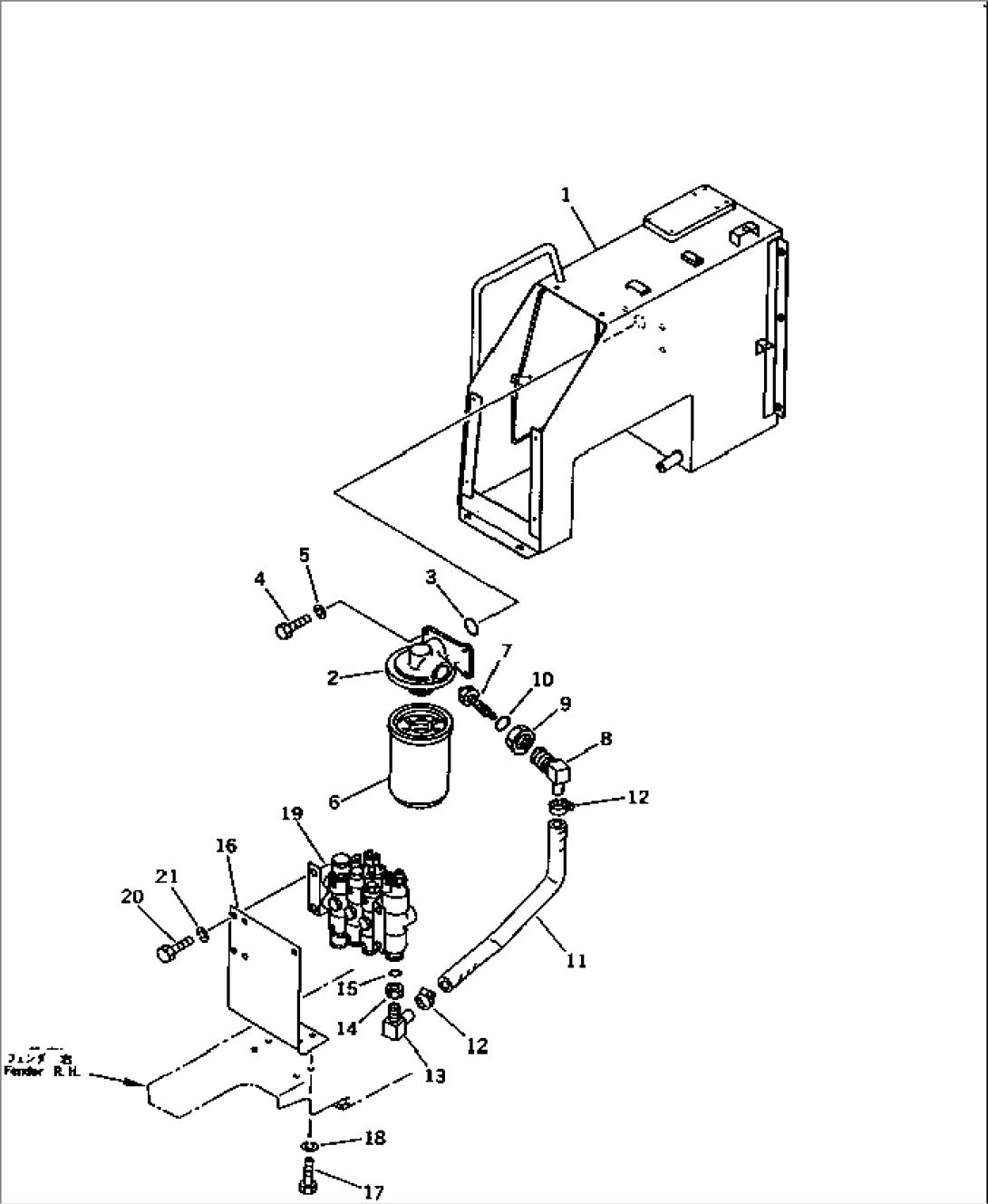 HYDRAULIC TANK AND FILTER (FOR POWER ANGLE POWER TILT DOZER)