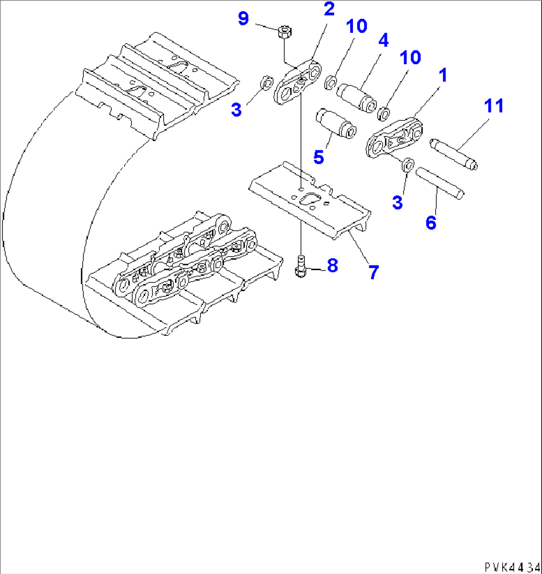 TRACK SHOE (MASTER PIN TYPE) (SINGLE GROUSER WITH HOLE) (300MM WIDE) (TRIMMING)