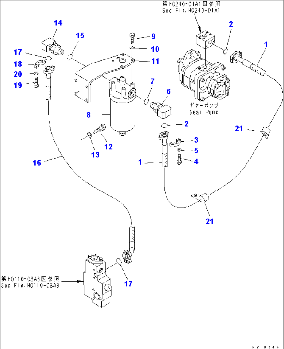 DELIVERY PIPING (GEAR PUMP LINE)(#K32001-)