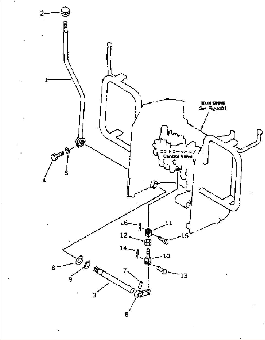 WORK EQUIPMENT CONTROL LEVER (KE AND USA SPEC.)