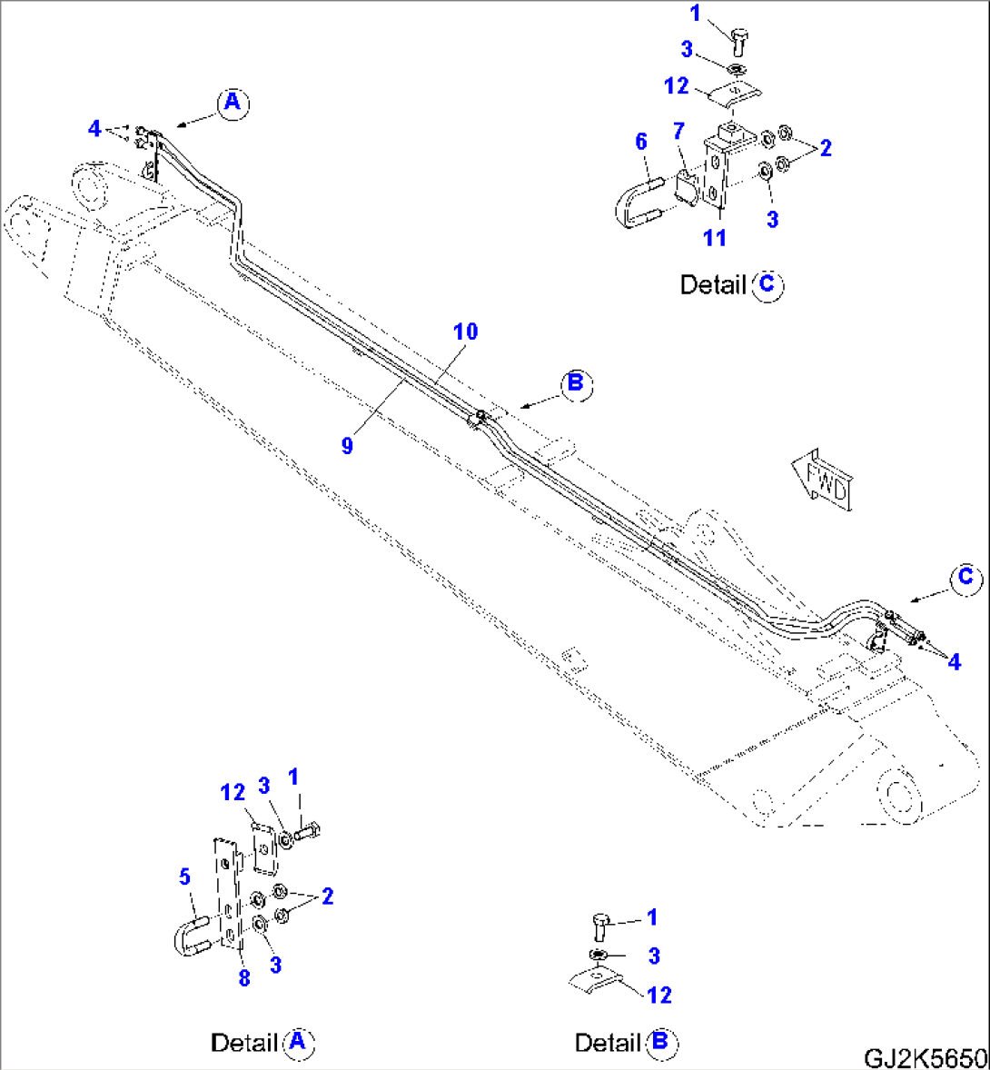 QUICK COUPLER - PIPING (TWO-PIECE BOOM - 2ND BOOM)