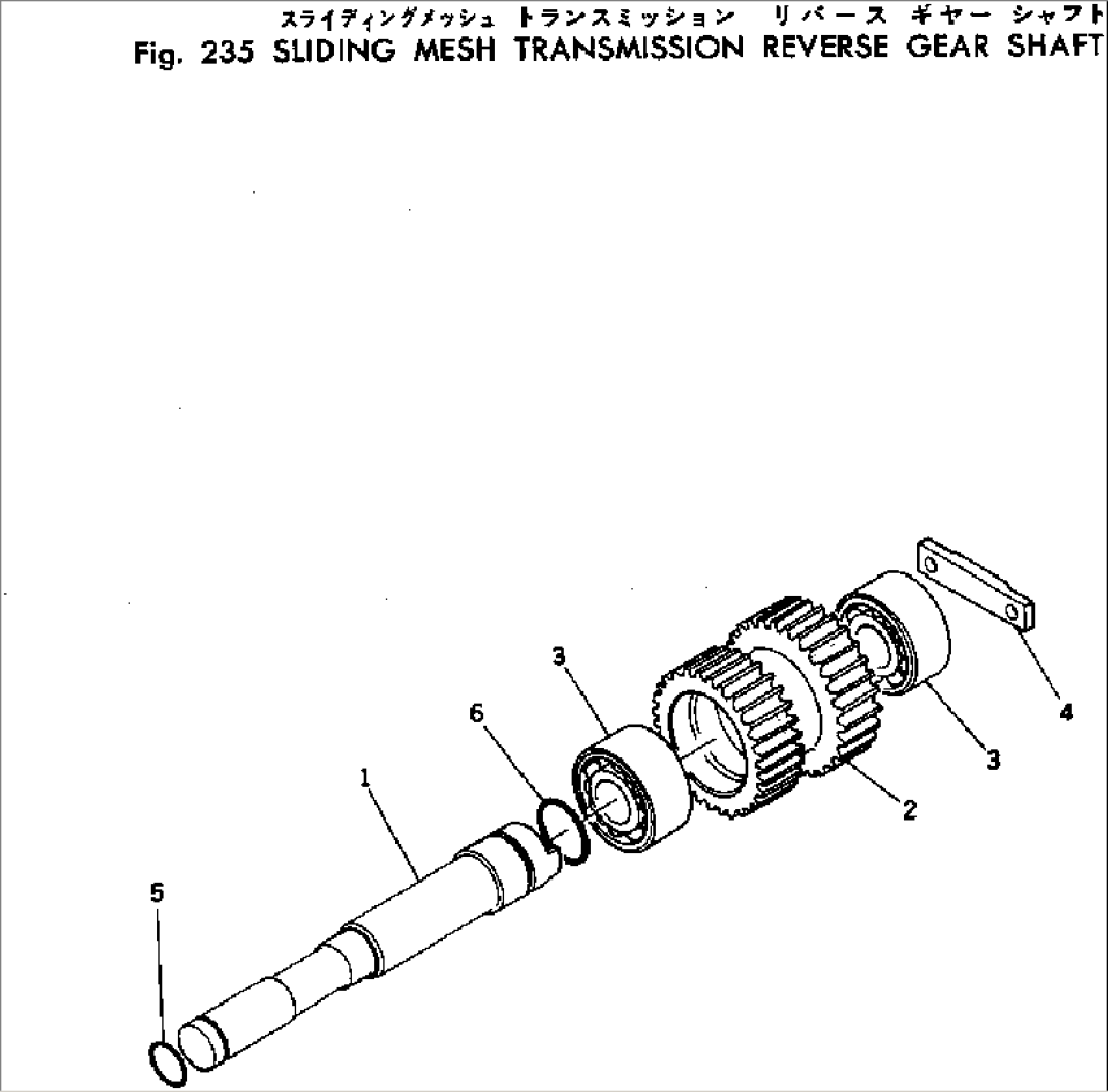 SLIDING MESH TRANSMISSION REVERSE GEAR SHAFT