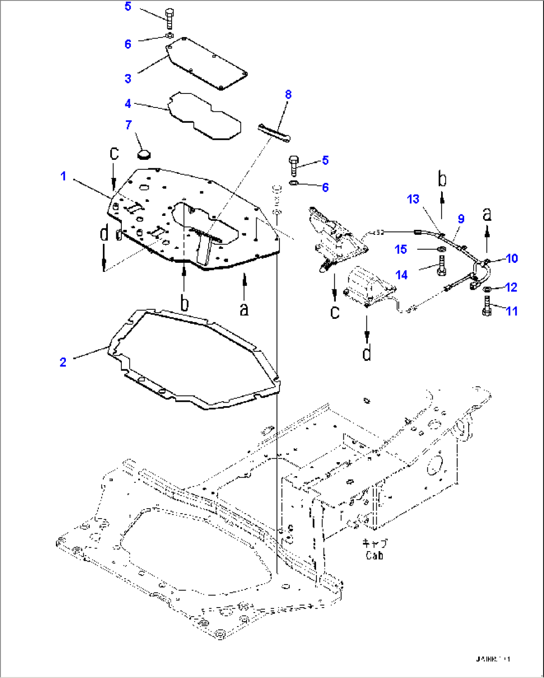 ROPS Cab, Floor Frame Inside Cover (#80065-)