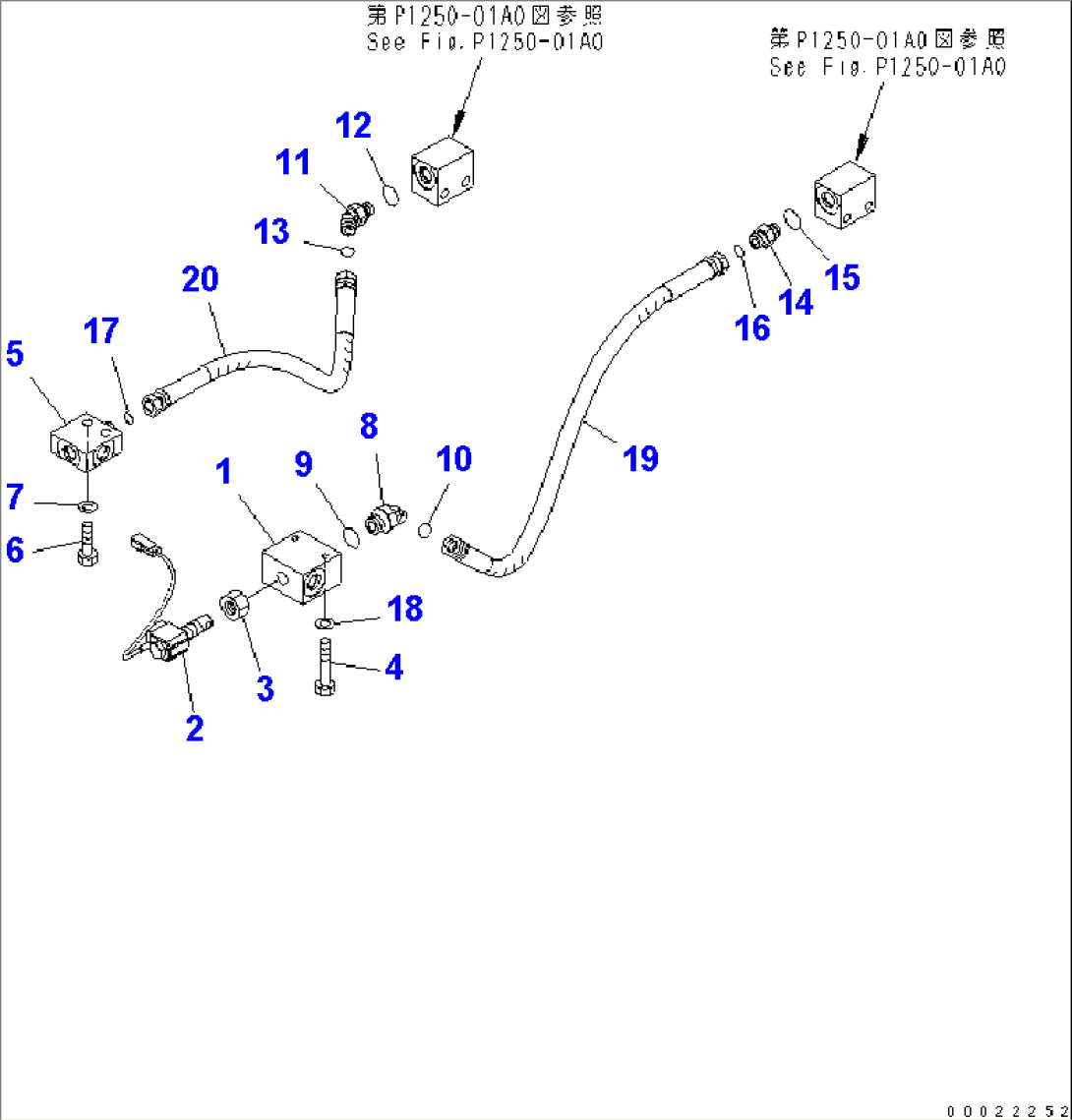 UNDER ATTACHMENT PIPING (FRONT BLADE SOLENOID RELATED PARTS)