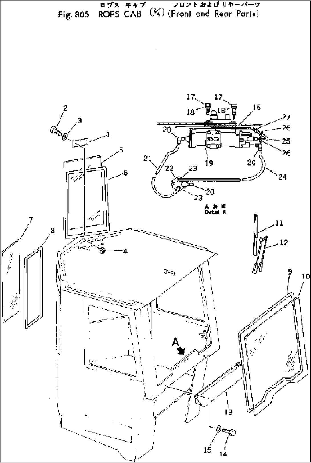 ROPS CAB (2/4) (FRONT AND REAR PARTS)(#10001-)