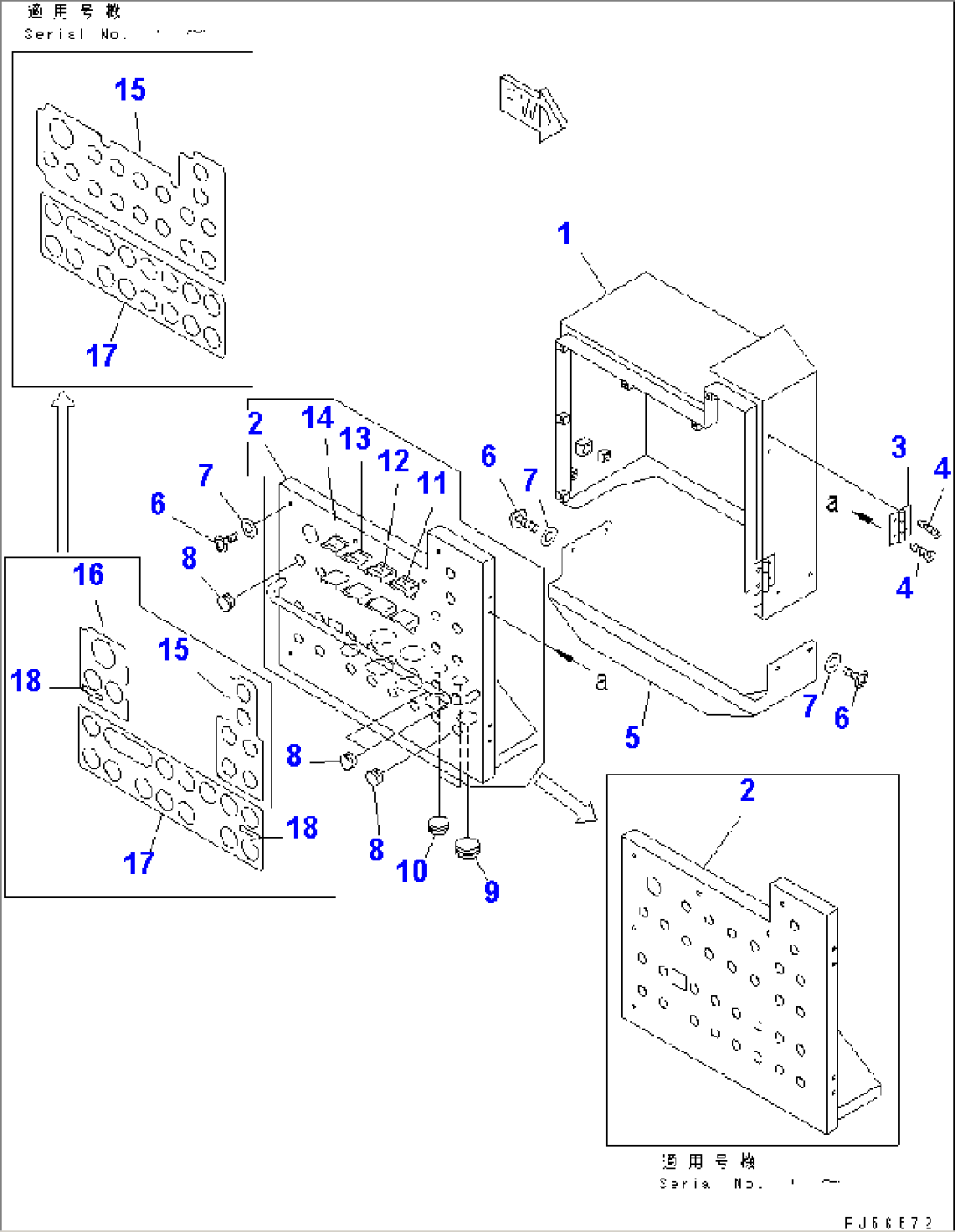 WORK EQUIPMENT CONTROL SWITCH BOX¤ R.H. (1/3) (BOX AND MARK)