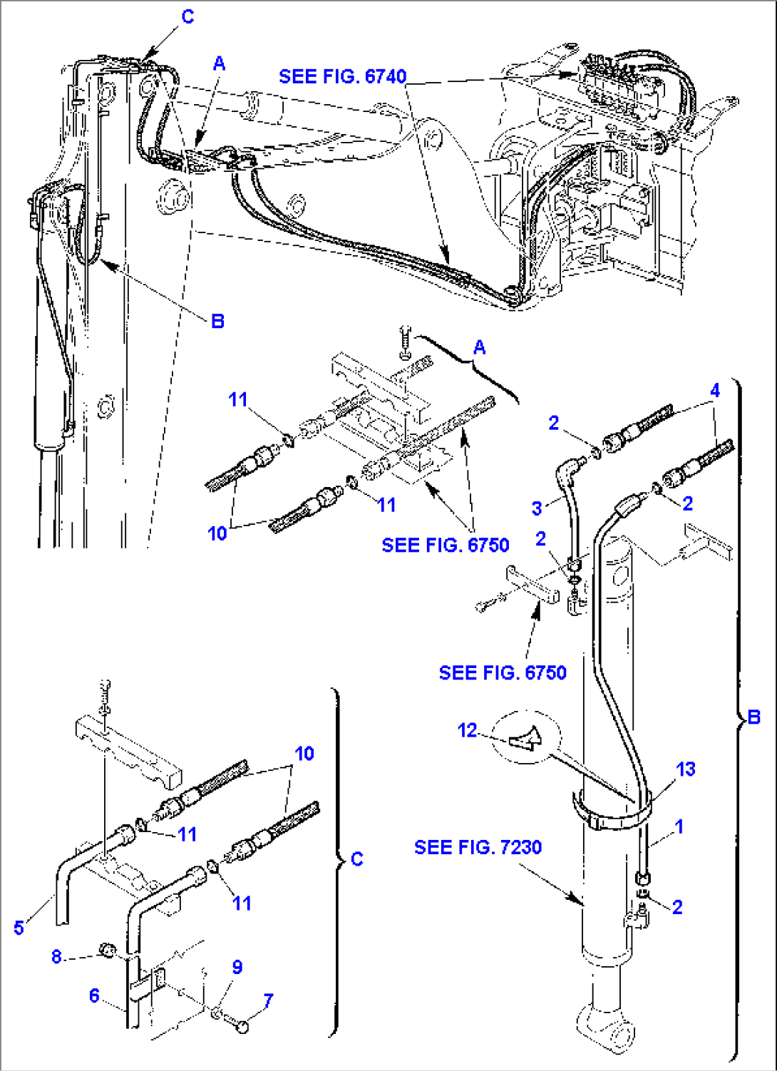 HYDRAULIC PIPING (BUCKET CYLINDER LINE) (FOR JIG ARM)