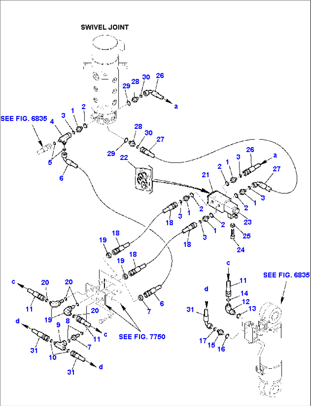 HYDRAULIC PIPING (FRONT AND REAR OUTRIGGER) (1/2)