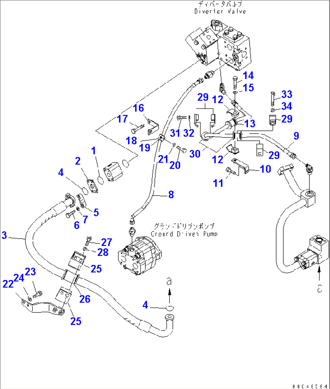 EMERGENCY STEERING LINE (GROUND DRIVEN PUMP LINE 1/2)(#55001-)