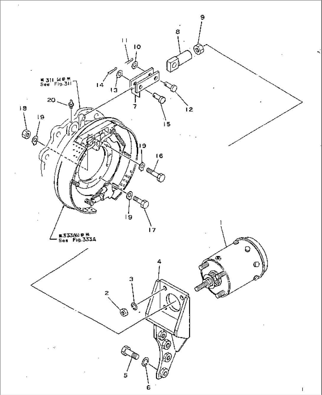 PARKING BRAKE ACTUATOR AND LINKAGE(#1017-1026)