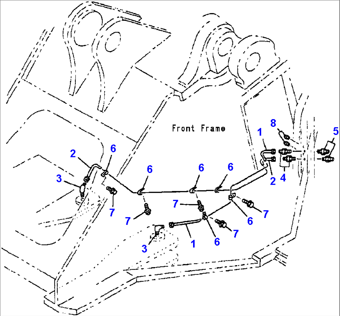 FIG. J4710-02A0 GREASE SYSTEM - REMOTE - STEERING CYLINDERS