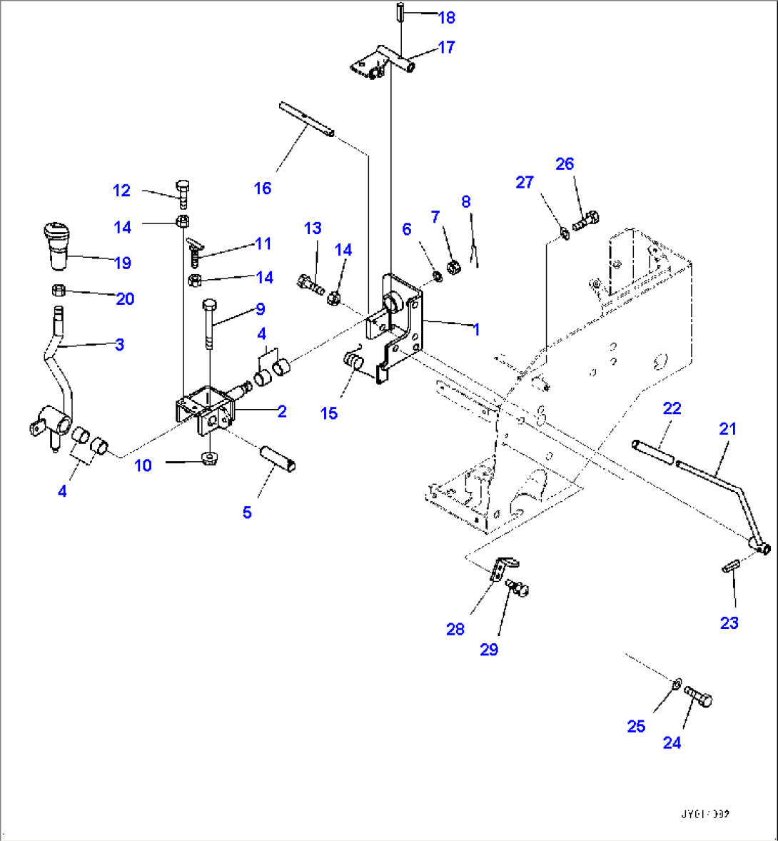 Floor Frame, Work Equipment Control Lever (#60001-60454)