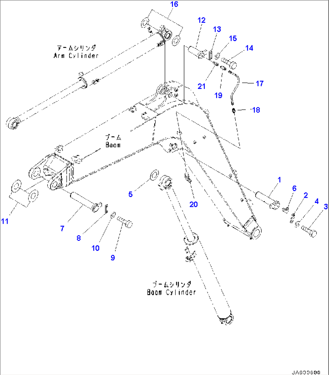 Boom, Top Pin and Bottom Pin (#5001-)