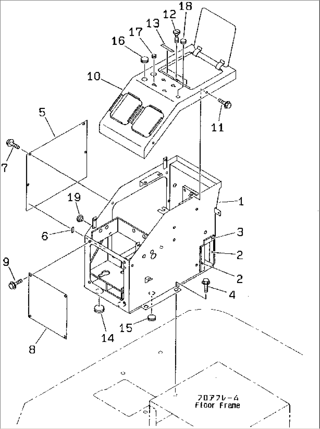 R.H. CONSOLE BOX (WITH FRONT ATTACHMENT) (WITH 4-SPOOL CONTROL VALVE)(#60001-)