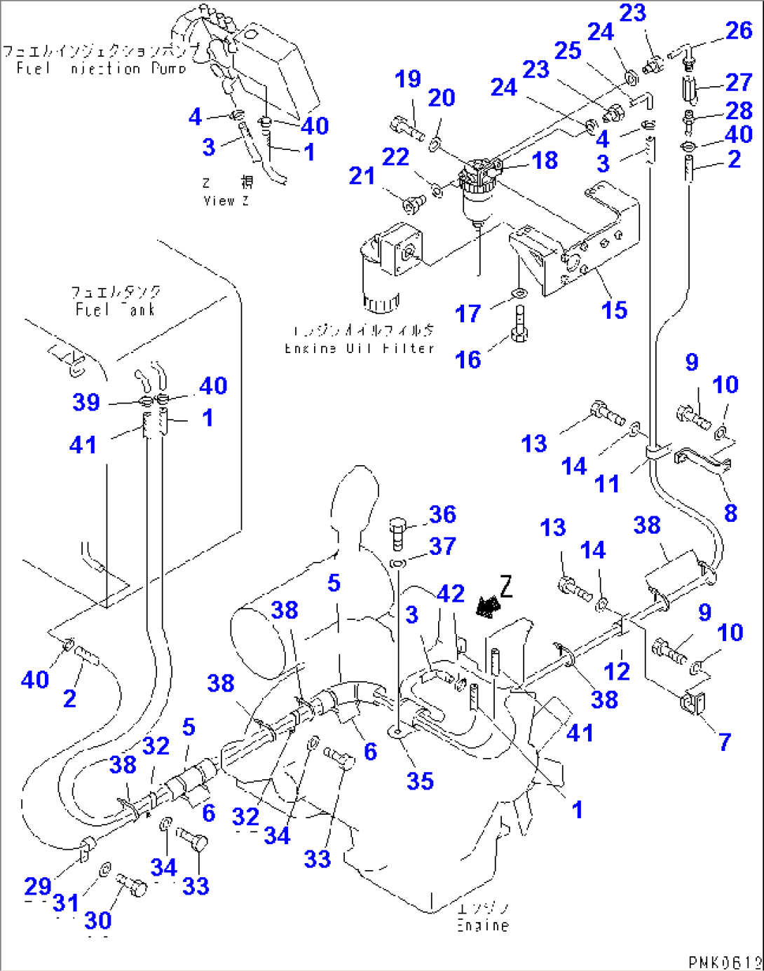 FUEL LINE (PIPING) (WITH WATER SEPARATOR)(#K30001-K30182)