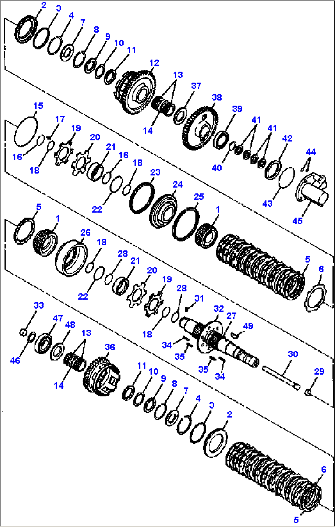 TRANSMISSION REVERSE CLUTCH PACK AND RELATED PARTS