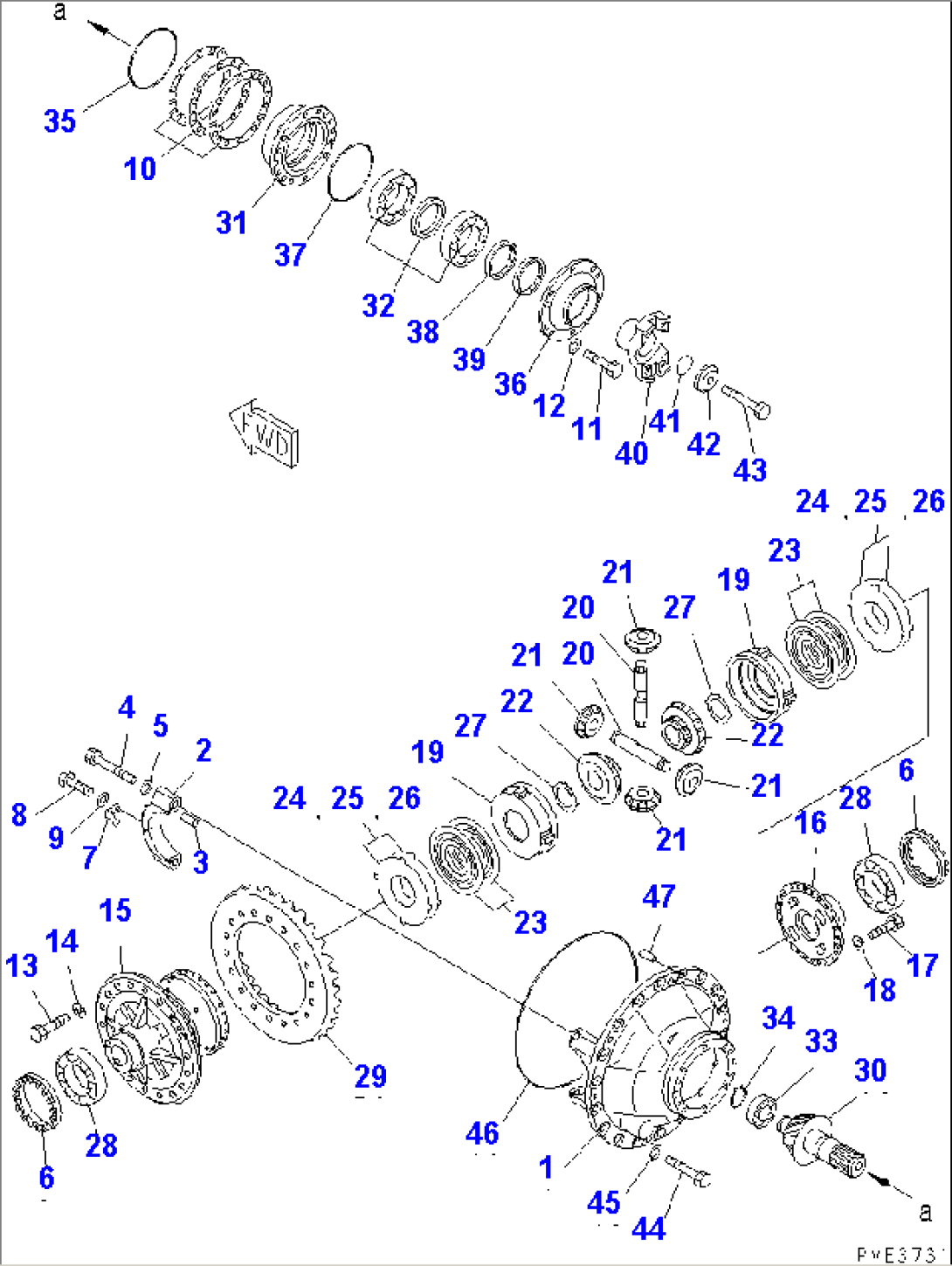 FRONT AXLE (DIFFERENTIAL AND MOUNTING PARTS) (WITH AXLE LIMIT SLIP DIFF.)
