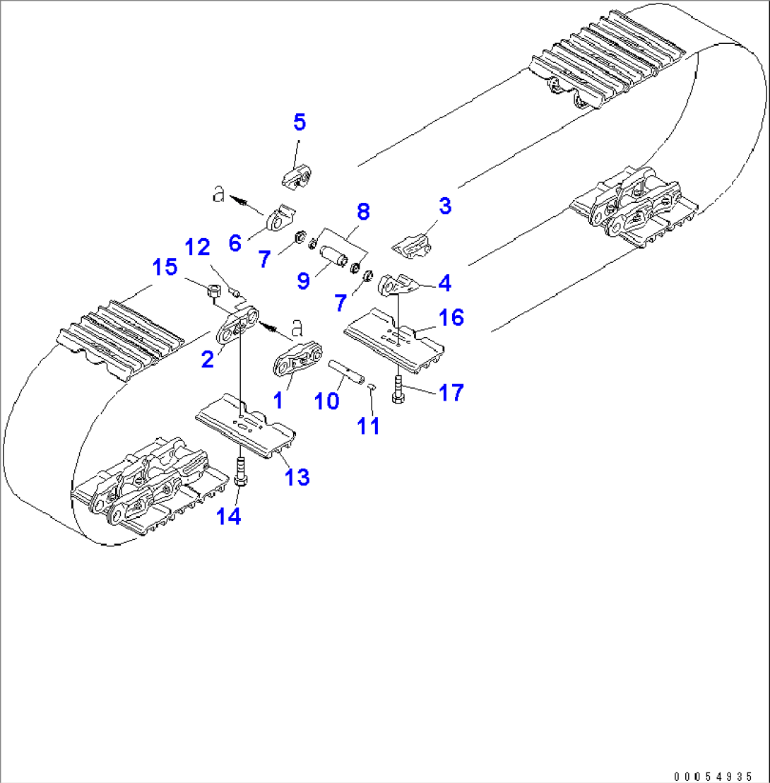 TRACK SHOE (LUBRICATE TYPE) (TRIPLE GROUSER WITH HOLE)(510MM WIDE)(#69044-)