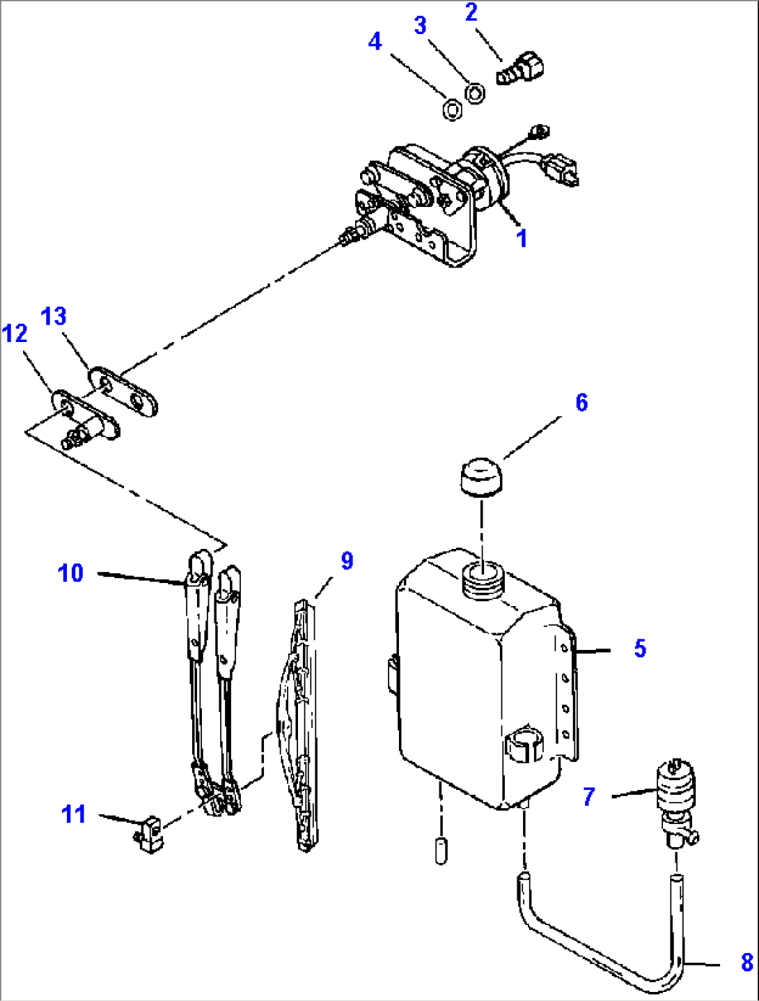 ROPS CAB REAR WIPER ASSEMBLY