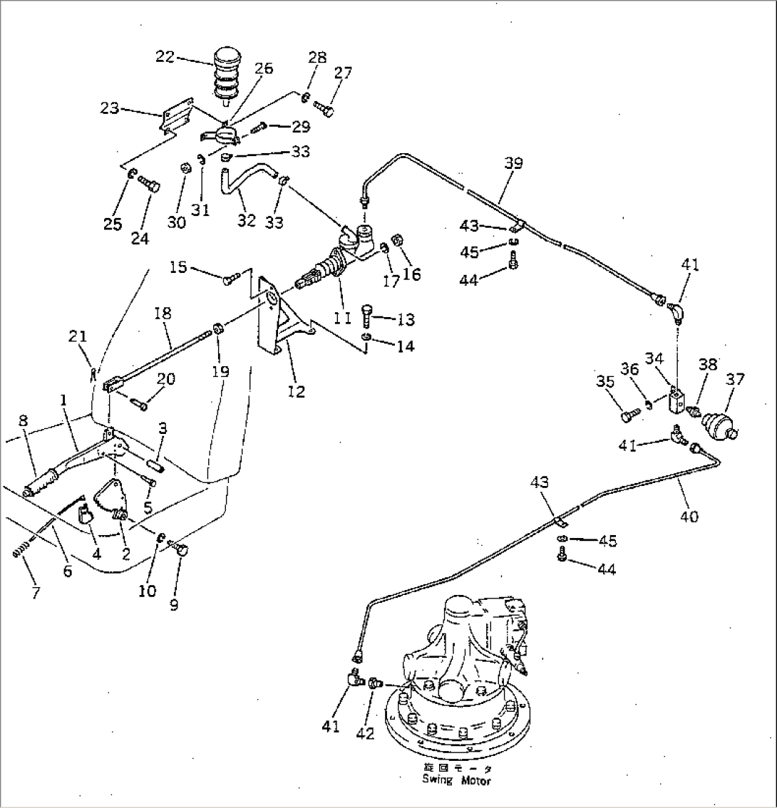 SWING BRAKE LEVER AND PIPING