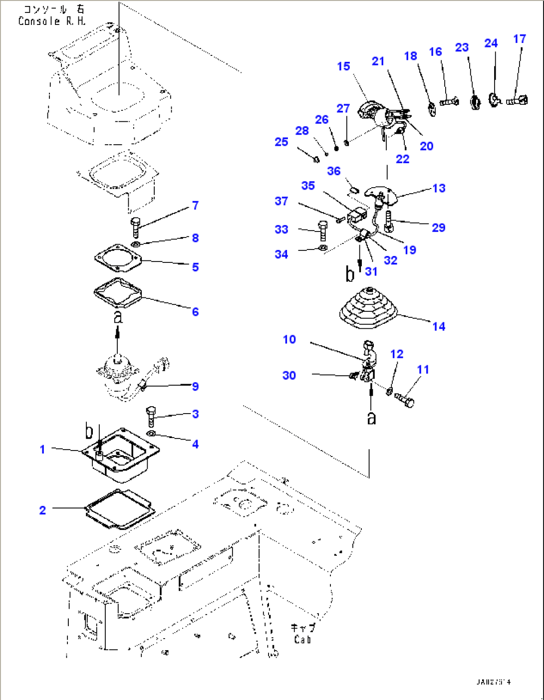 Cab, Work Equipment Control Lever (#10001-)