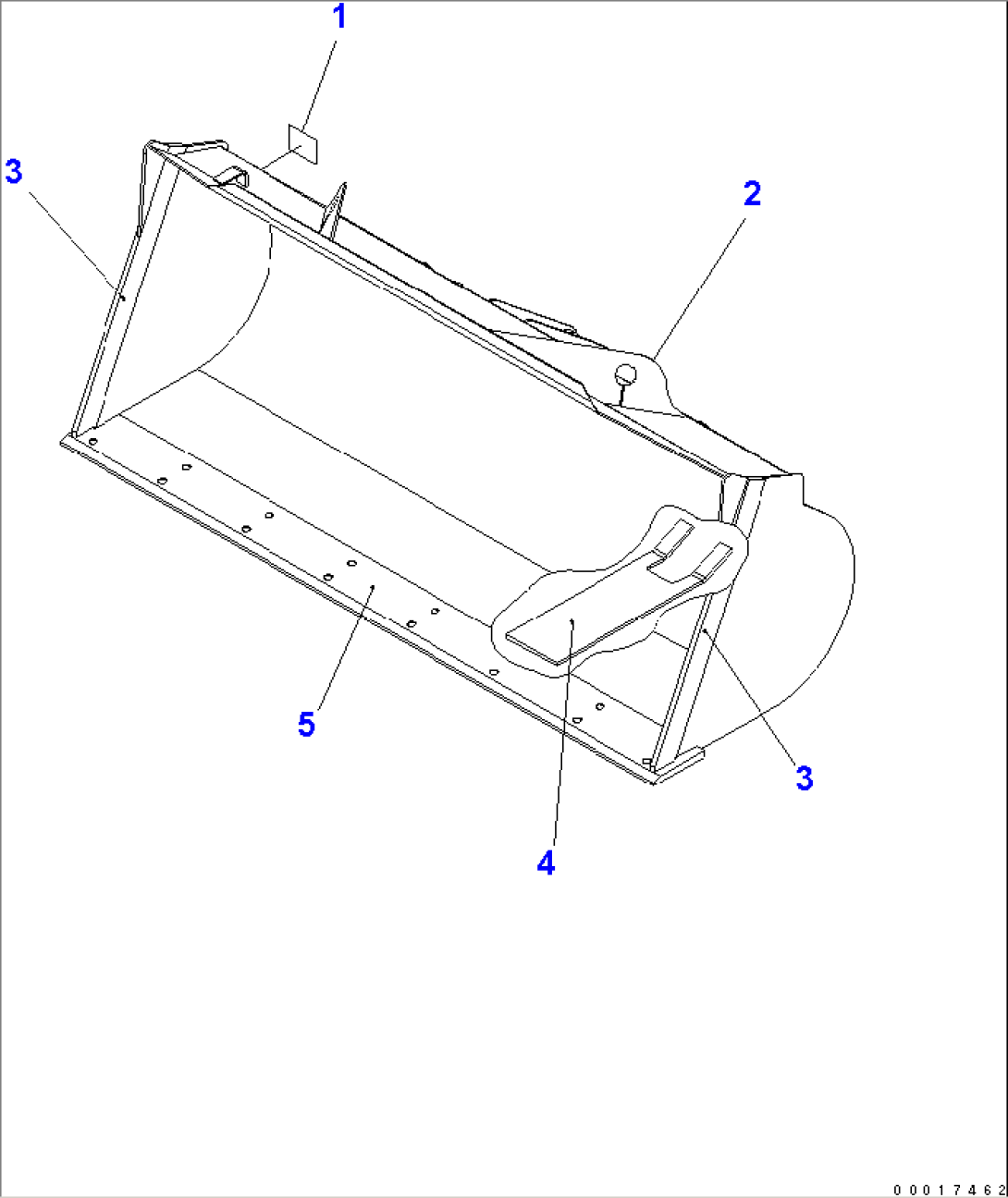 BUCKET 1.4M3 (WITH BOLT ON CUTTING EDGE¤ 1.5M3)