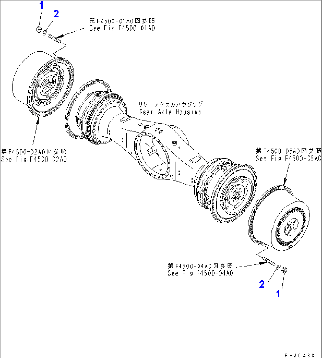 REAR AXLE (WHEEL RIM MOUNTING PARTS)