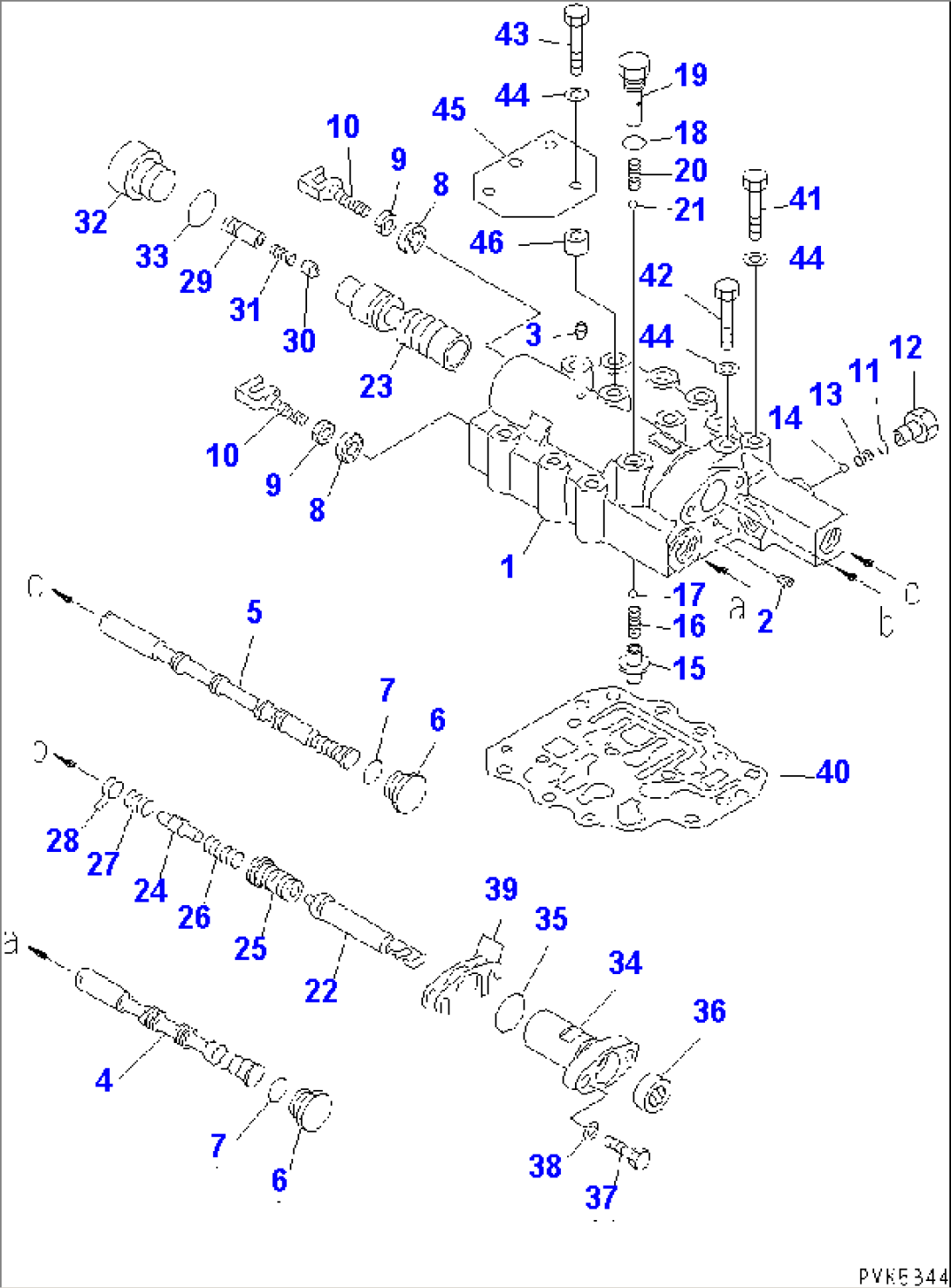 TRANSMISSION (F2-R2) (SHIFT VALVE) (FOR 2 LEVERS STEERING)