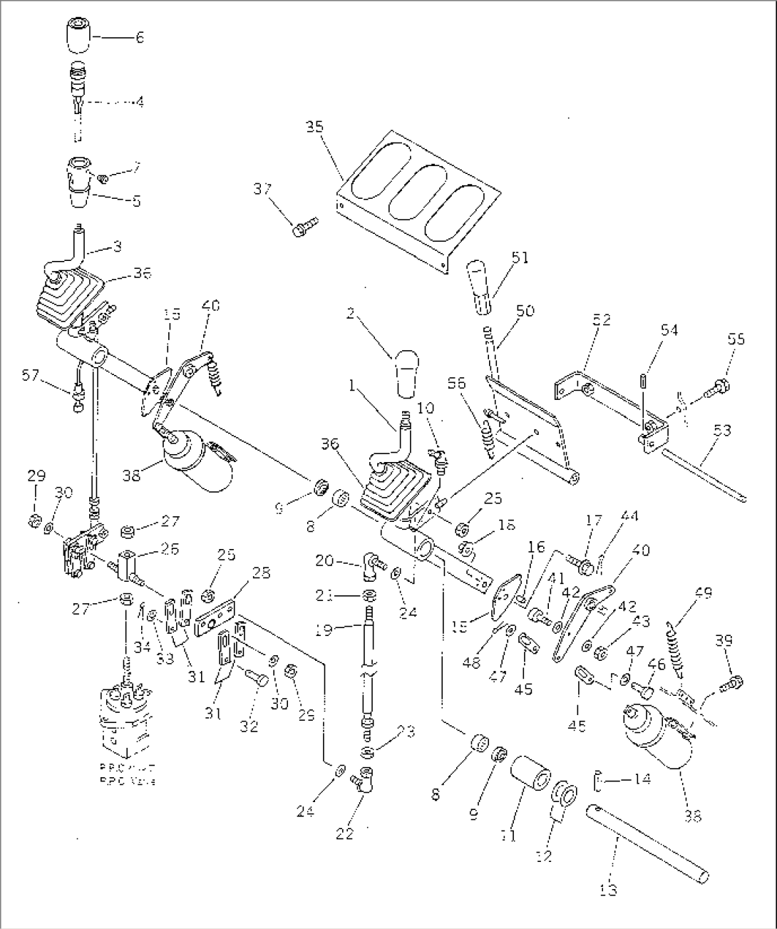 WORK EQUIPMENT CONTROL LEVER(#20001-)