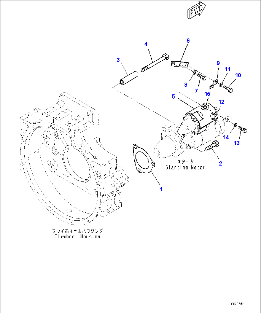 Starting Motor, Mounting Parts (#860001-)