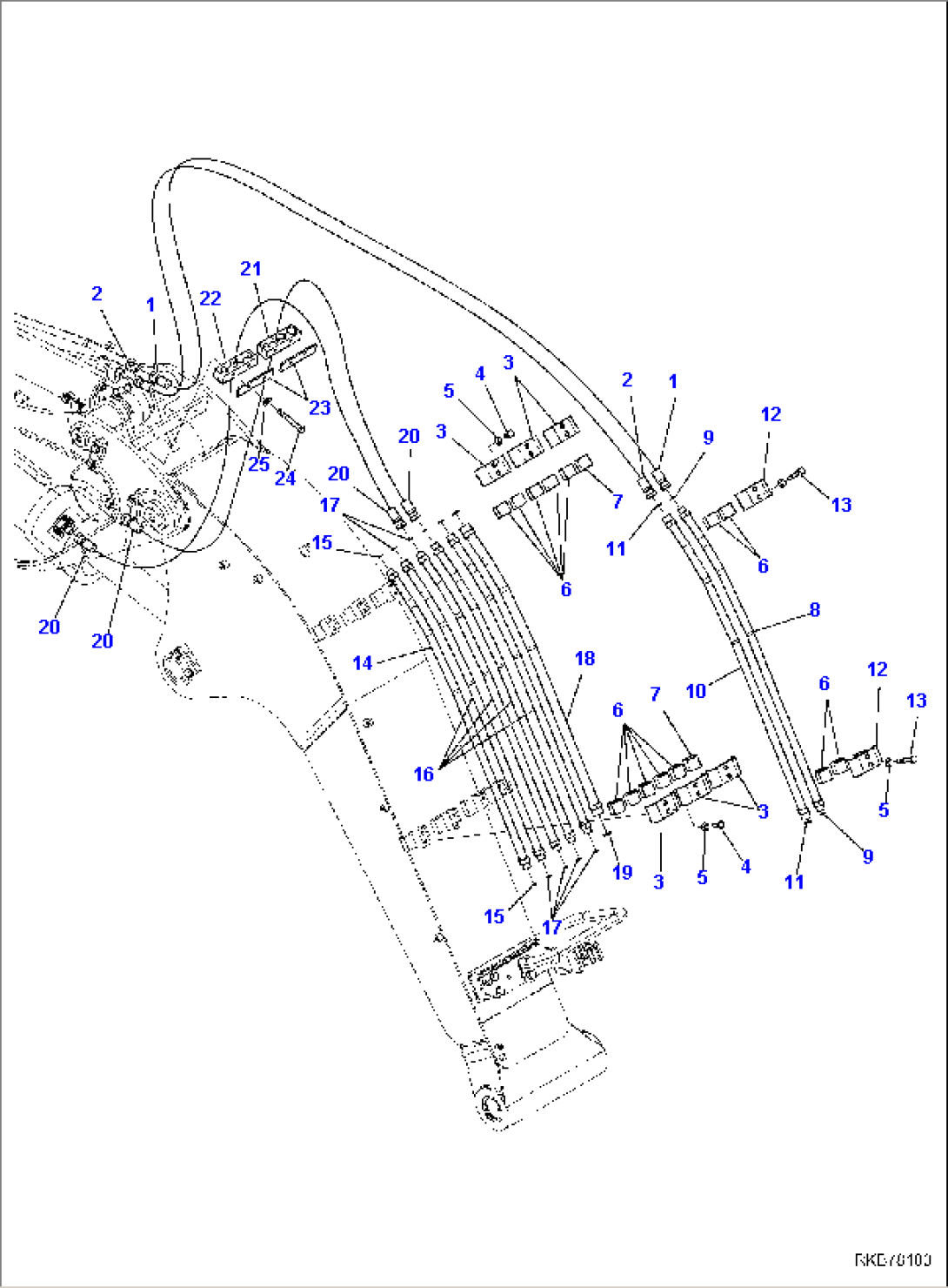BOOM, PIPING, 2 ATTACHMENT, 2-PIECE BOOM (1/4)