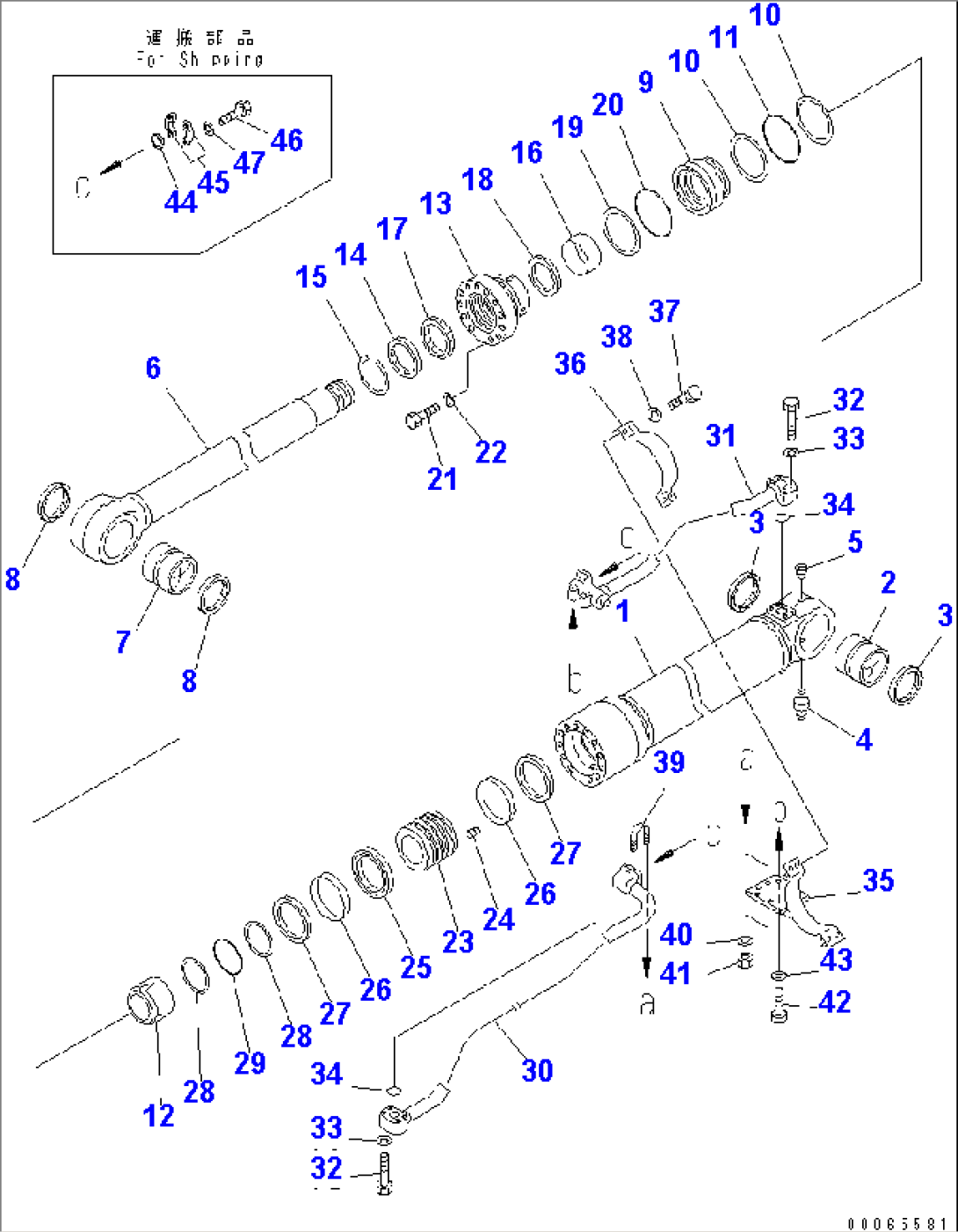 BOOM CYLINDER (500 HOURS GREASING TYPE)(#55787-)