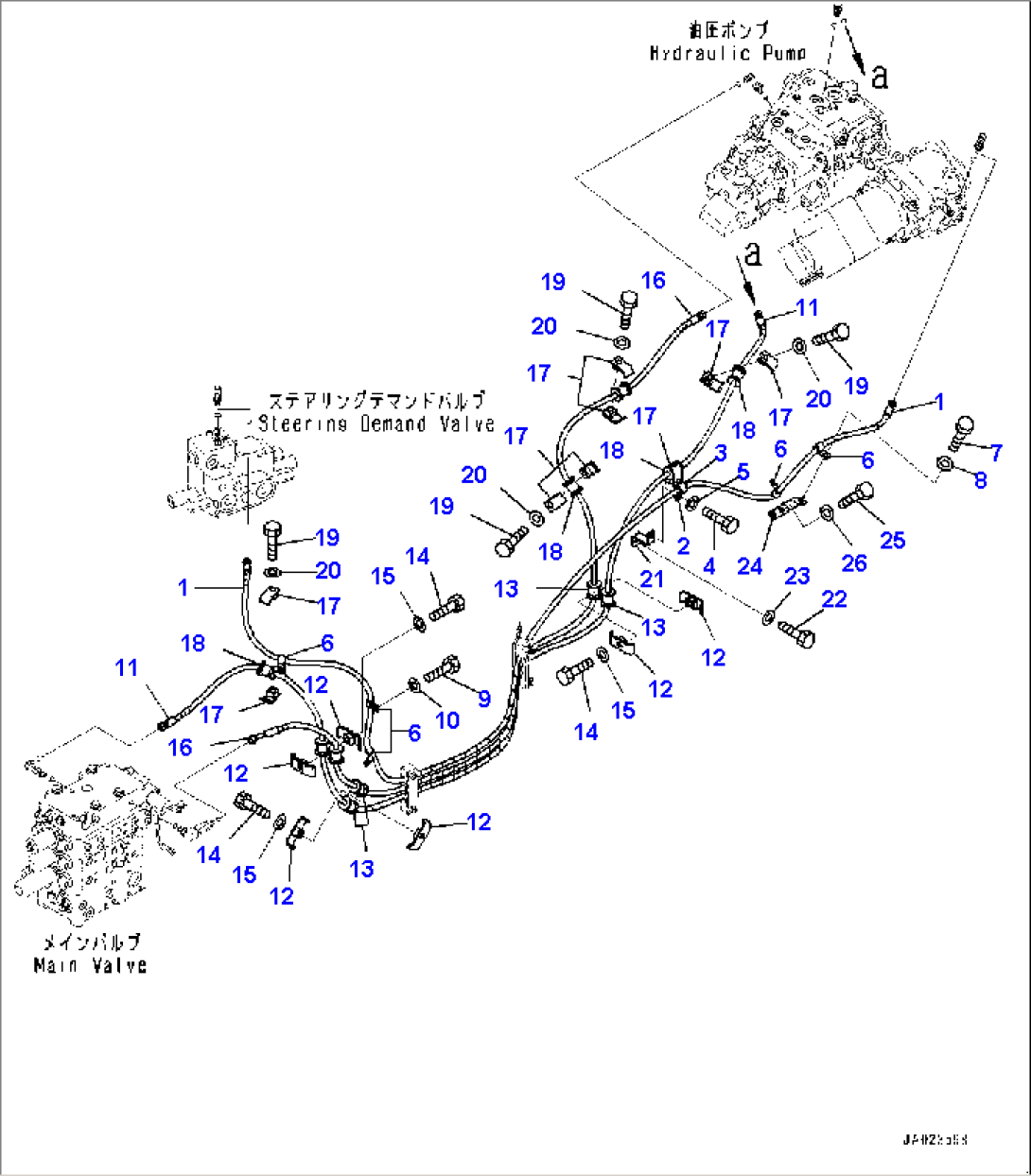 Hydraulic Piping, T Block Drain Piping (#91259-)