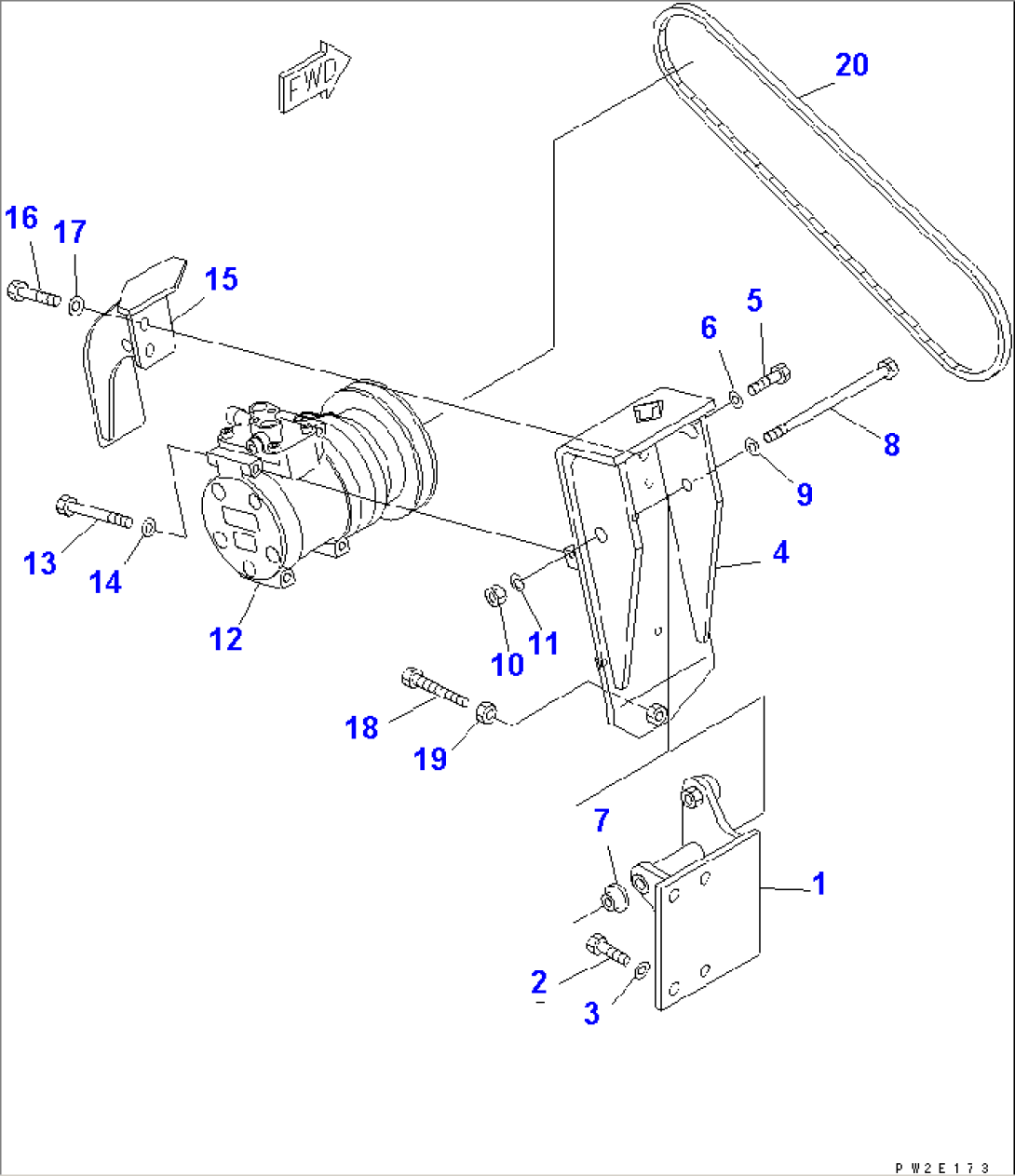 AIR CONDITIONER (1/6) (COMPRESSOR AND MOUNTING PART)(#11087-)