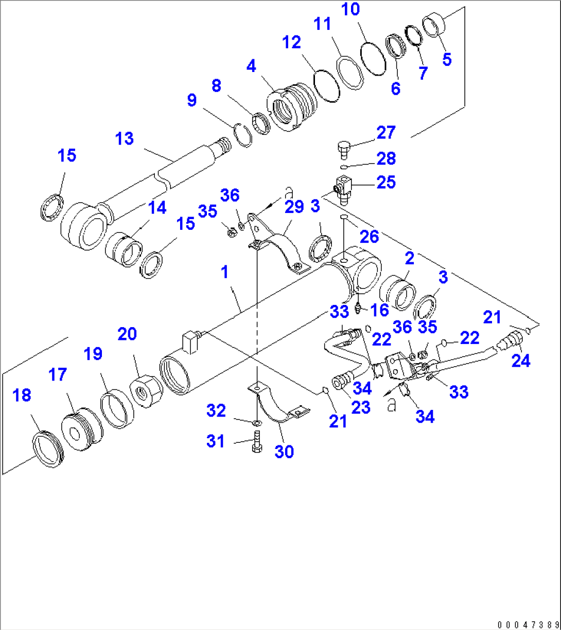 STEERING CYLINDER (R.H.)(#55001-)
