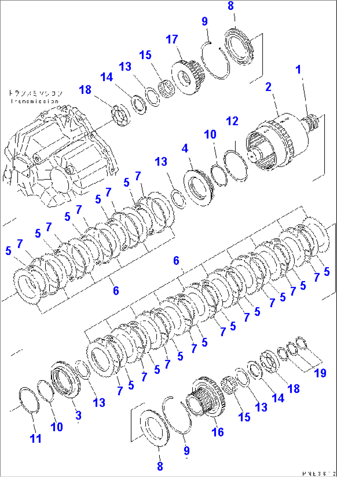 TRANSMISSION (REVERSE AND 1ST CLUTCH)